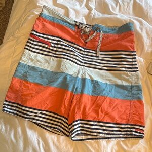 Patagonia Men's Striped Board Shorts - Red, Blue, White